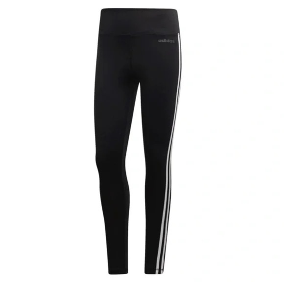 ADIDAS • Designed 2 Move 3-Stripes High Rise Long Tights Leggings Workout Pants - Picture 1 of 7
